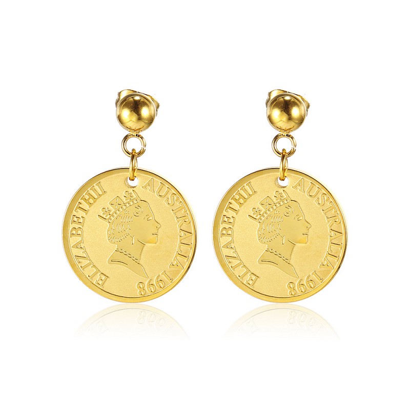 Queen Elizabeth stainless steel earrings