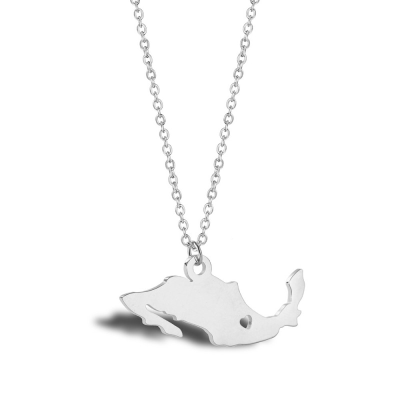 MAP PENDANT Mexico stainless steel necklace