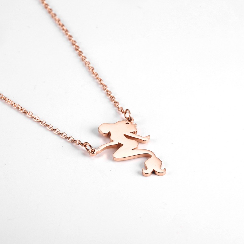Mermaid pendant stainless steel women necklace