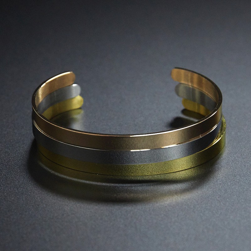 C CUFF BRACELET STAINLESS STEEL COUPLE BANGLE