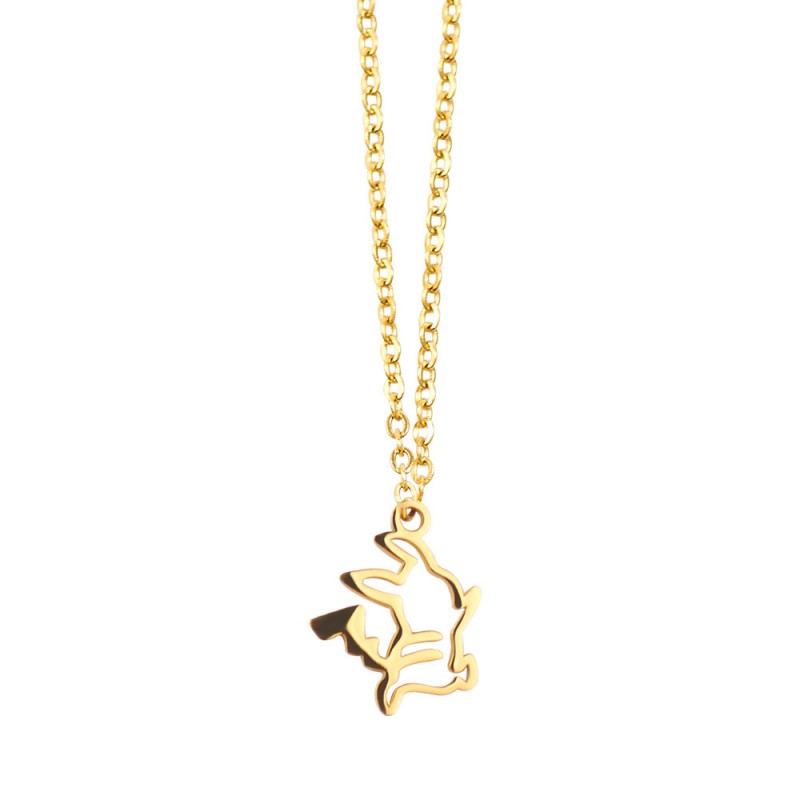 animal pendant Pikachu necklace stainless steel jewelry
