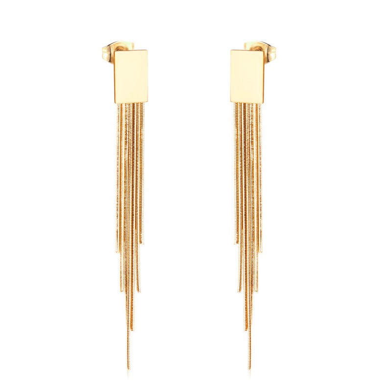 OEM China jewelry factory stainless steel tassel earrings