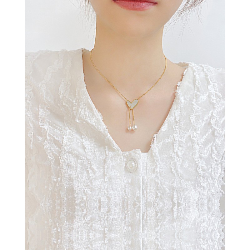 stainless steel  heart earrings necklace jewelry sets