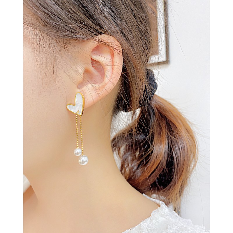stainless steel  heart earrings necklace jewelry sets