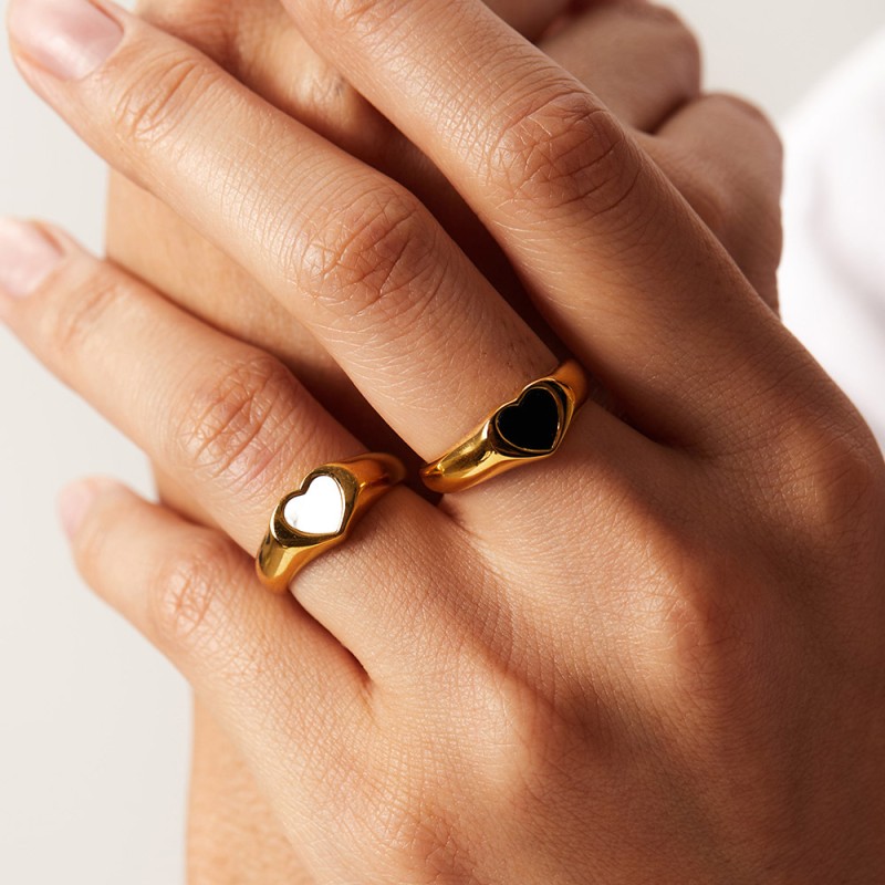 stainless steel heart ring