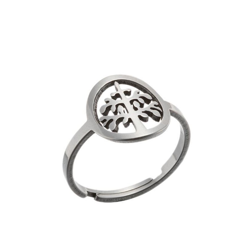 stainless steel love tree ring