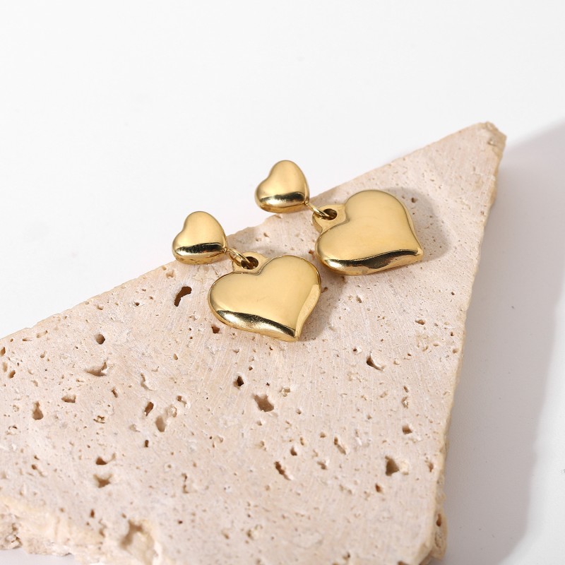 stainless steel heart stud