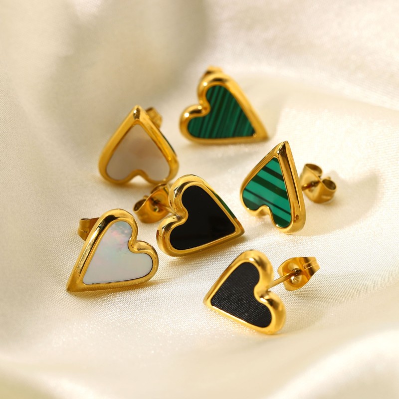 stainless steel heart stud