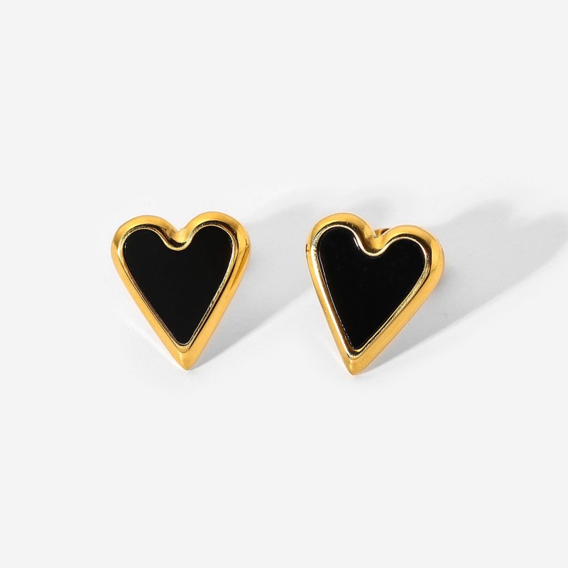 stainless steel heart stud