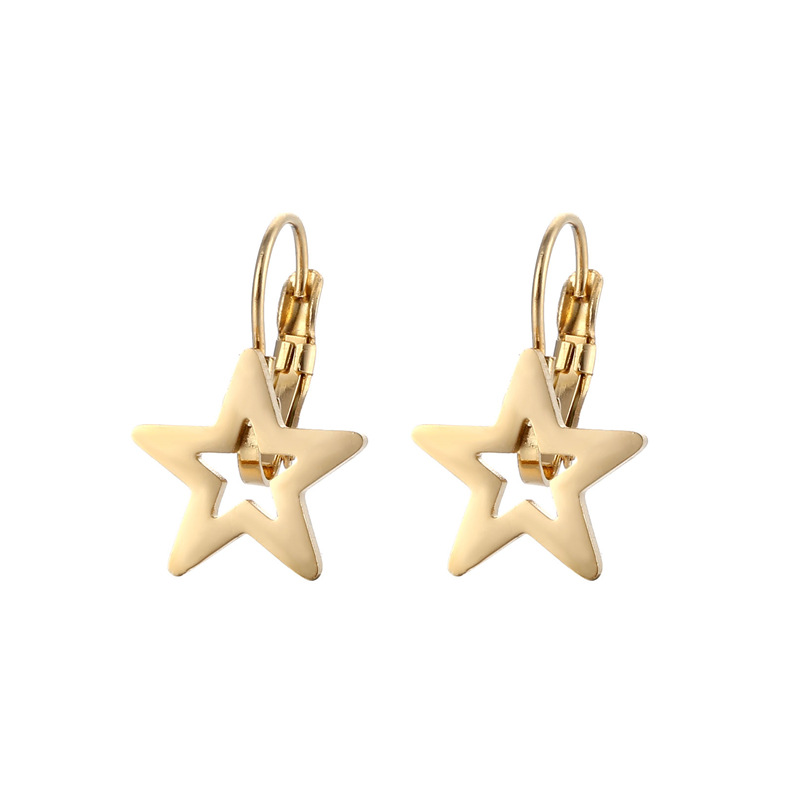 stainless steel pentagram earrings