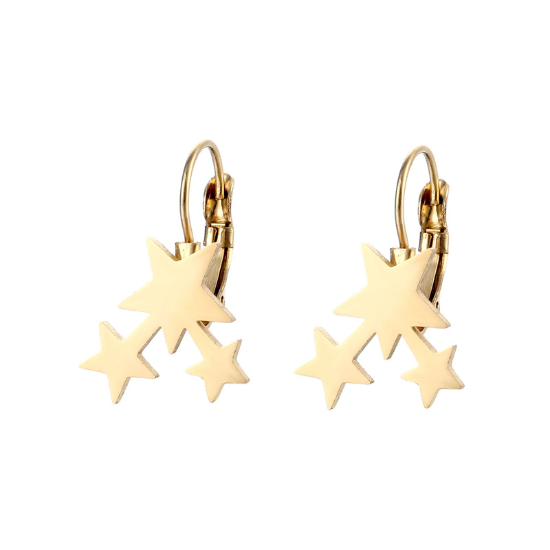 stainless steel pentagram earrings