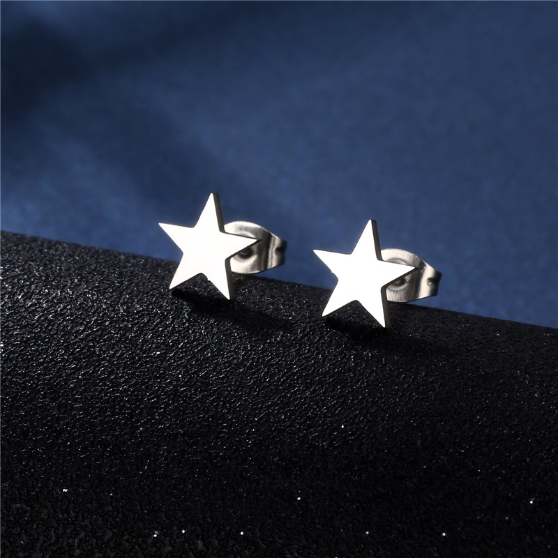 stainless steel pentagram earrings necklace jewelry sets