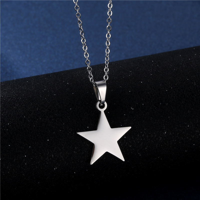 stainless steel pentagram earrings necklace jewelry sets