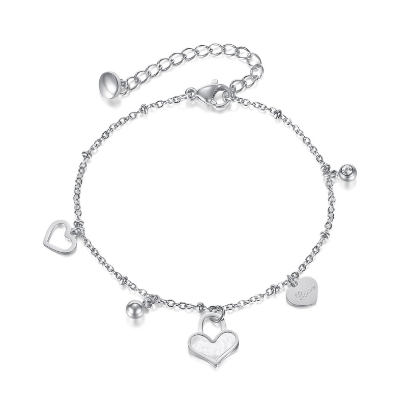 stainless steel heart bracelet