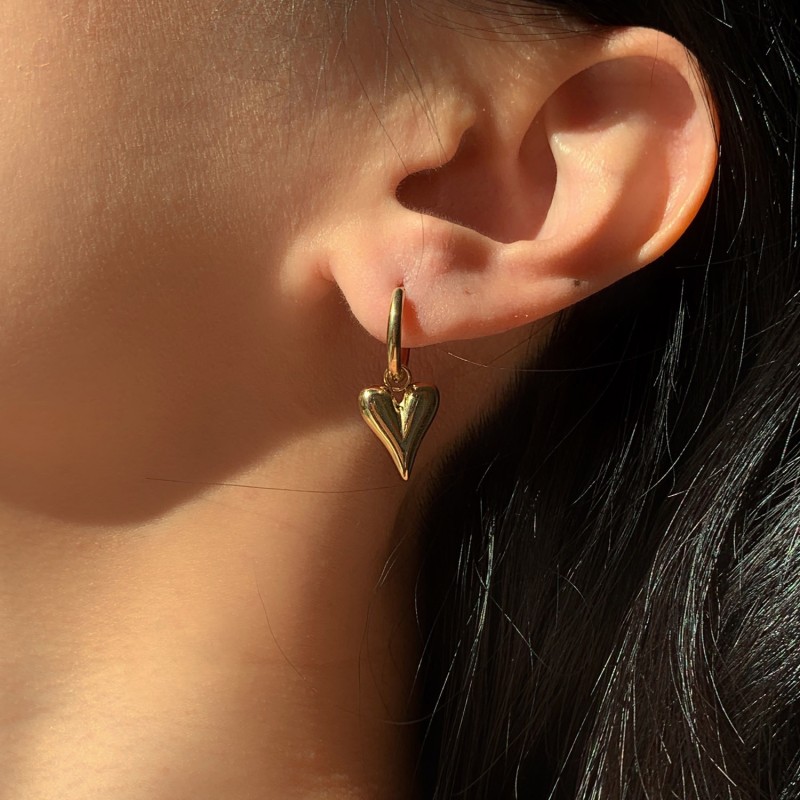 stainless steel heart stud