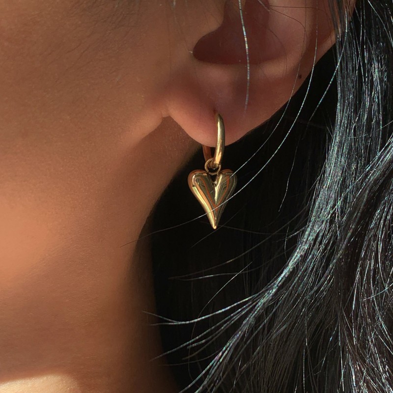 stainless steel heart stud