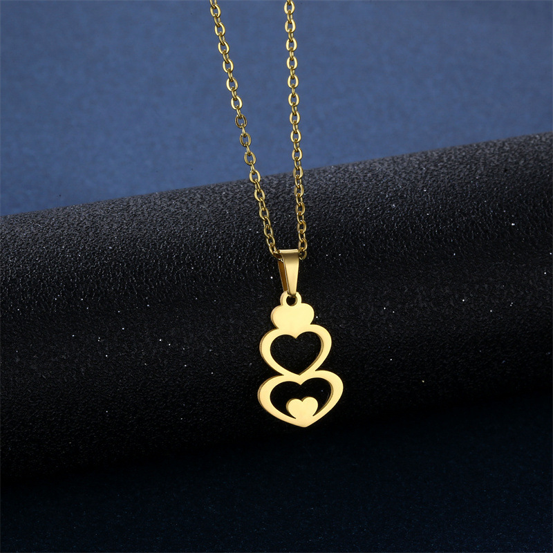 stainless steel  heart earrings necklace jewelry sets