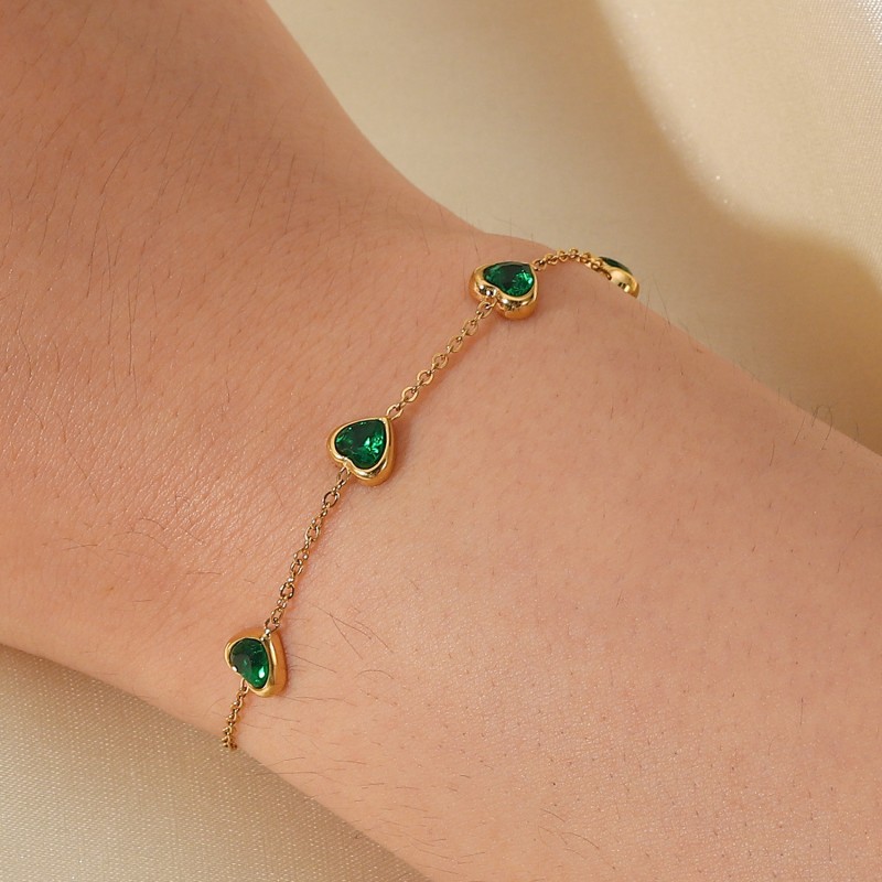 stainless steel heart bracelet