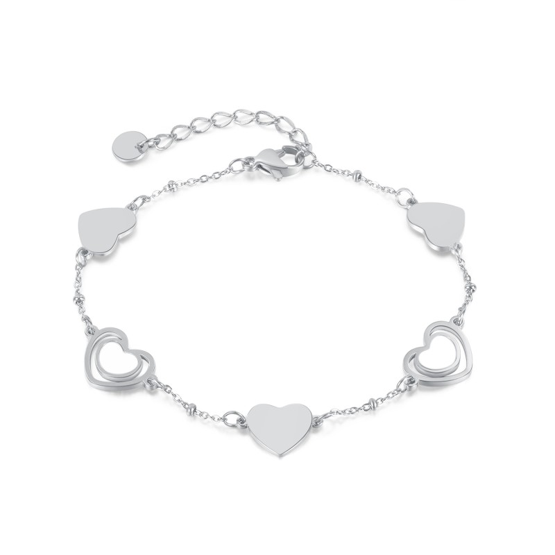 stainless steel heart bracelet