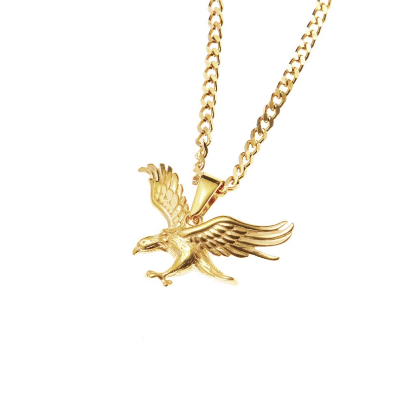 stainless steel jewelry 18k Gold plated 3mm width Eagle pendant
