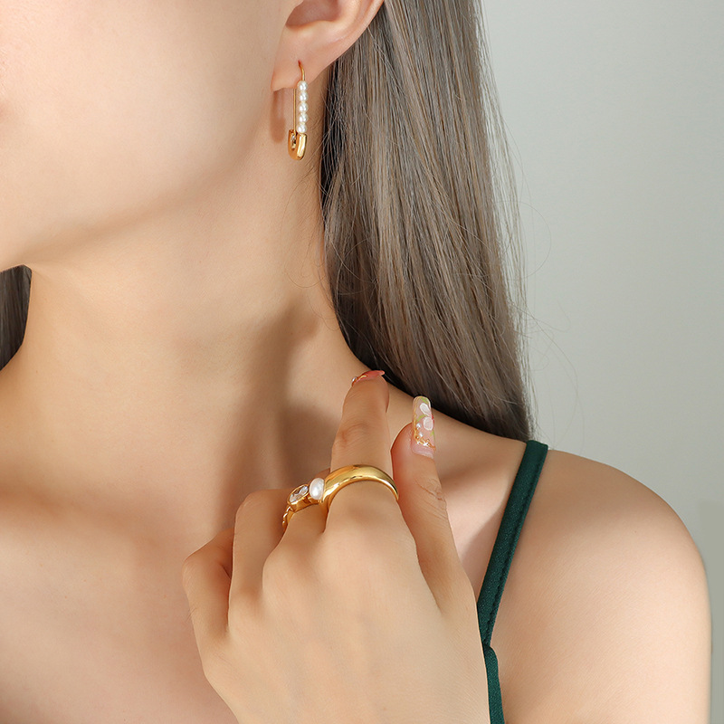 stainless steel circle earrings