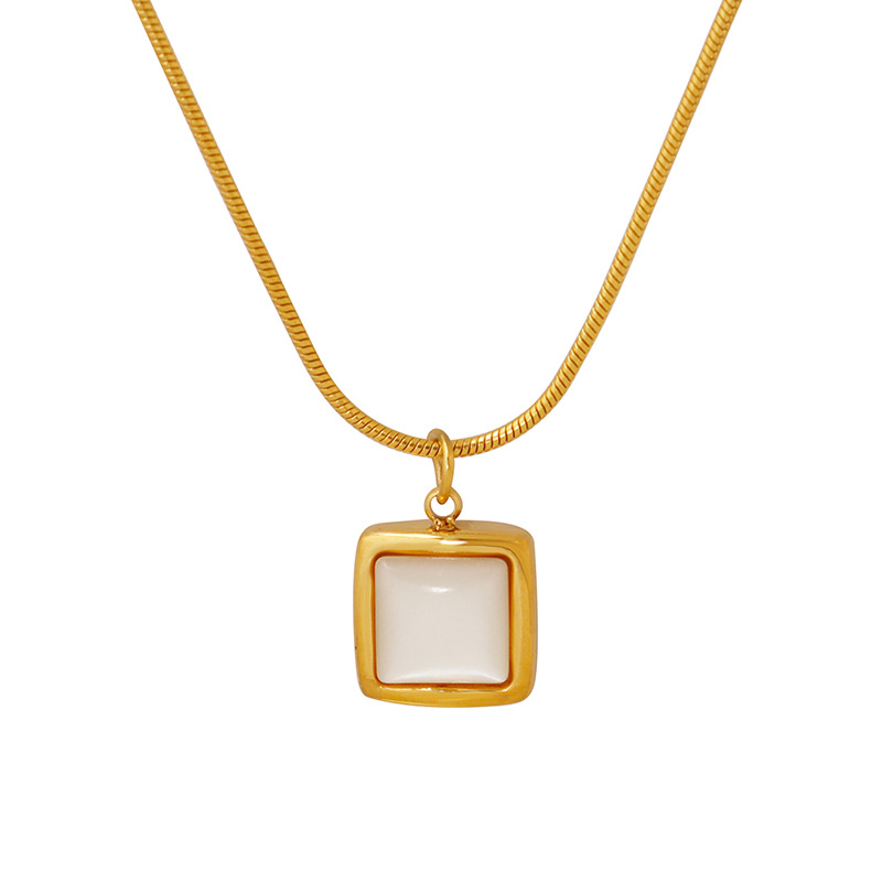 stainless steel square necklace