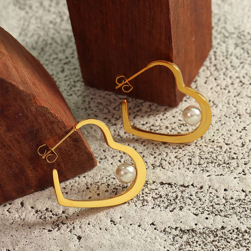 stainless steel heart earrings