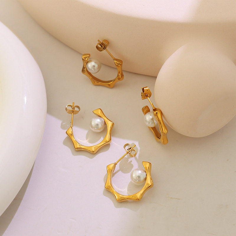 stainless steel circle earrings