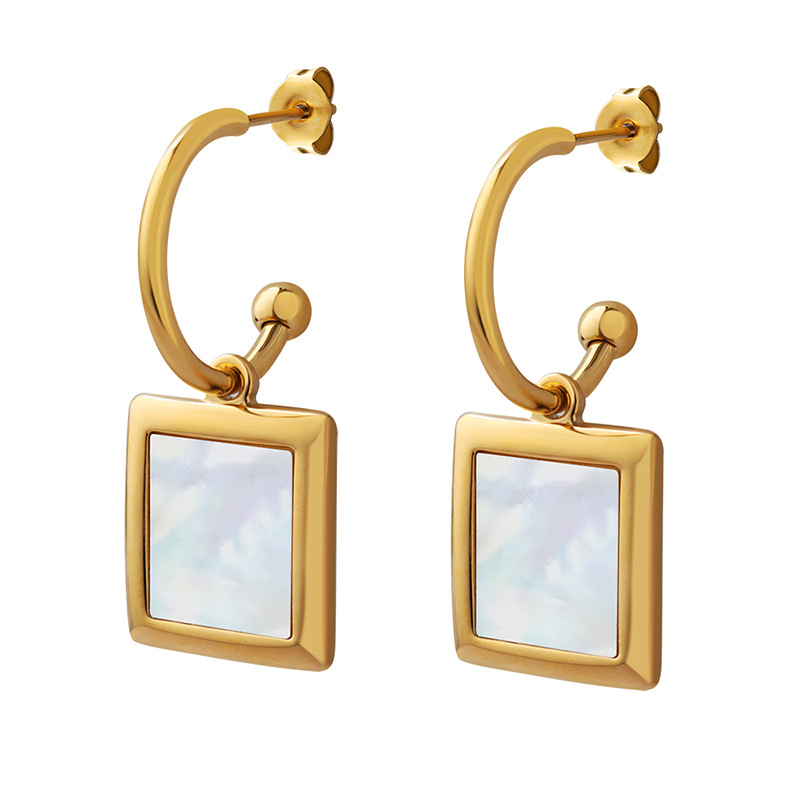 stainless steel square earrings