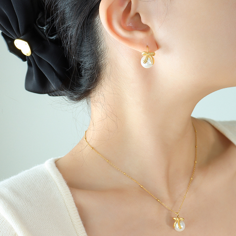 stainless steel  circal earrings necklace jewelry sets
