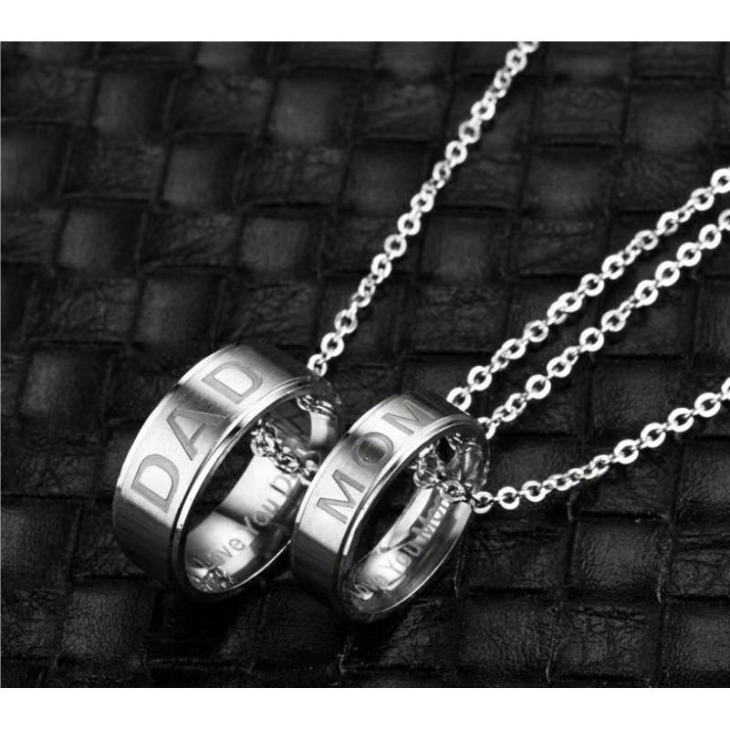 stainless steel circle Mother's Day Style necklace