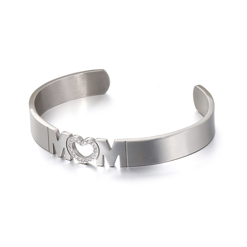 stainless steel heart mother love bracelet