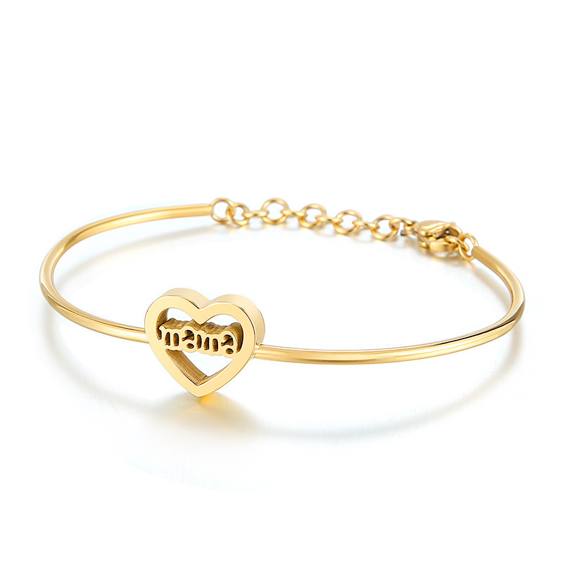 stainless steel letters MAMA heart bracelet