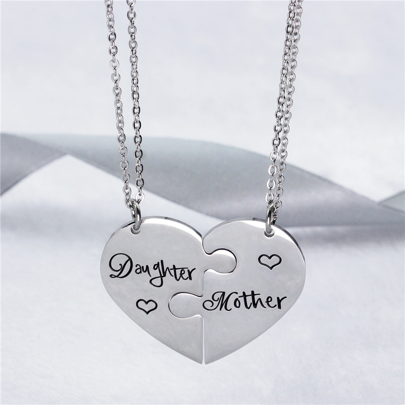 stainless steel heart Mother's Day Style necklace