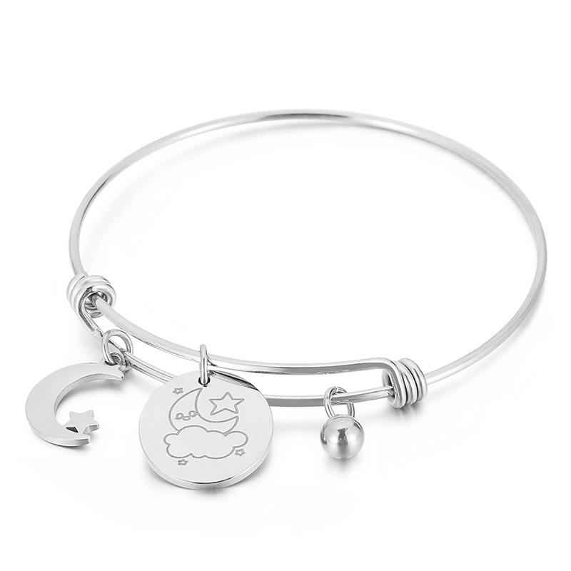 stainless steel star moon bracelet