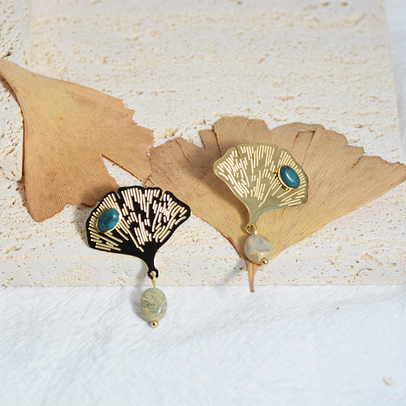 stainless steel  leaf earrings
