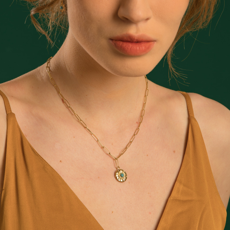 stainless steel circle necklace