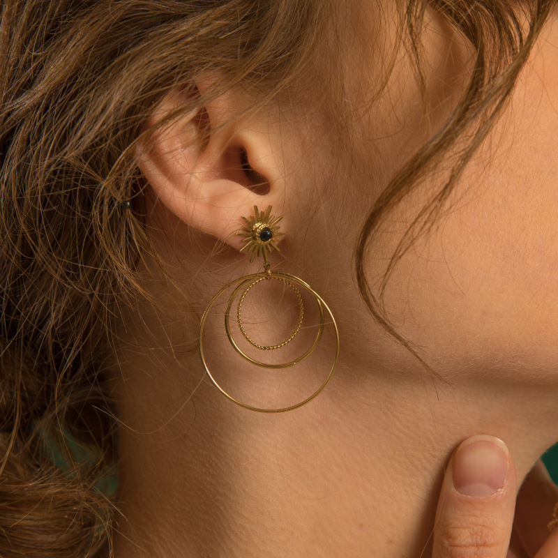 stainless steel circle earrings