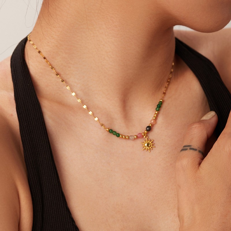 stainless steel circle necklace
