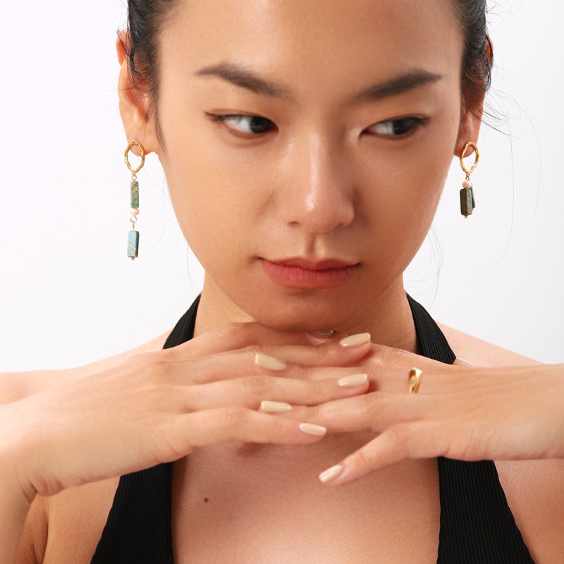 stainless steel  rectangle earrings