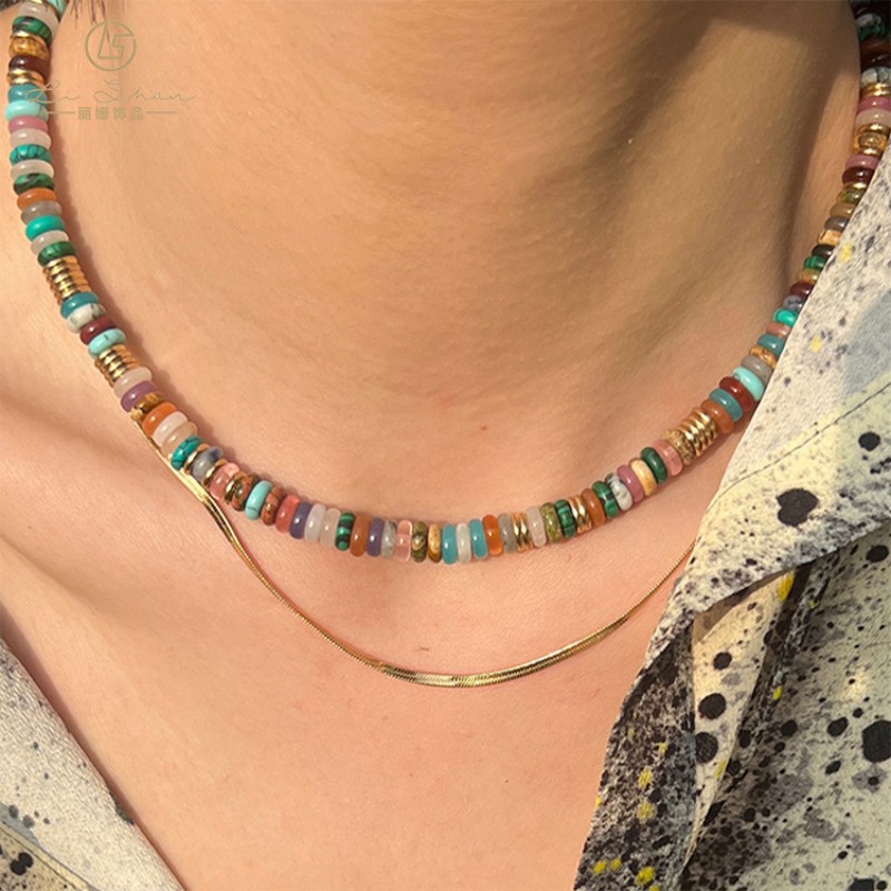 stainless steel circle necklace