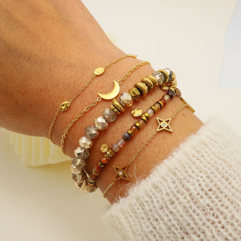 stainless steel moon bracelet