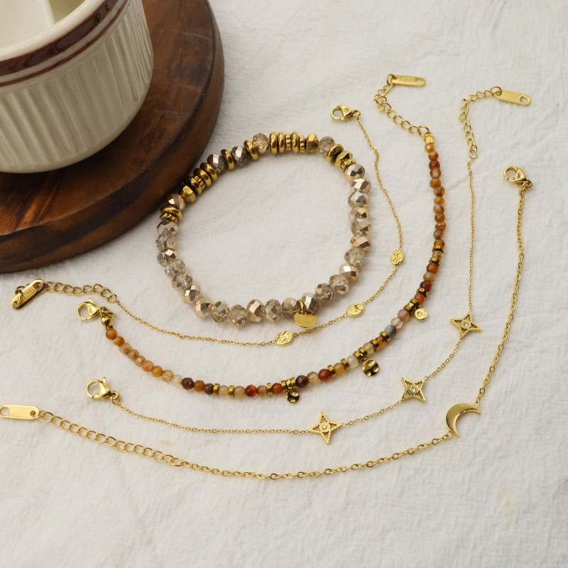 stainless steel moon bracelet