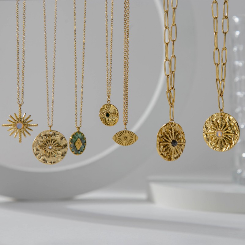 stainless steel flower necklace