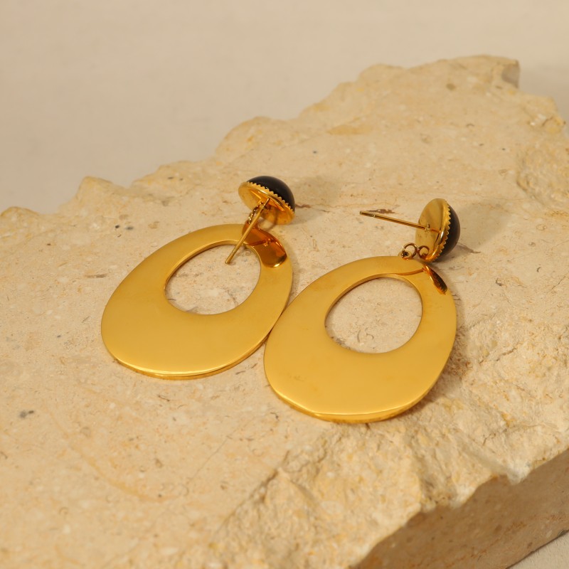 stainless steel circle earrings