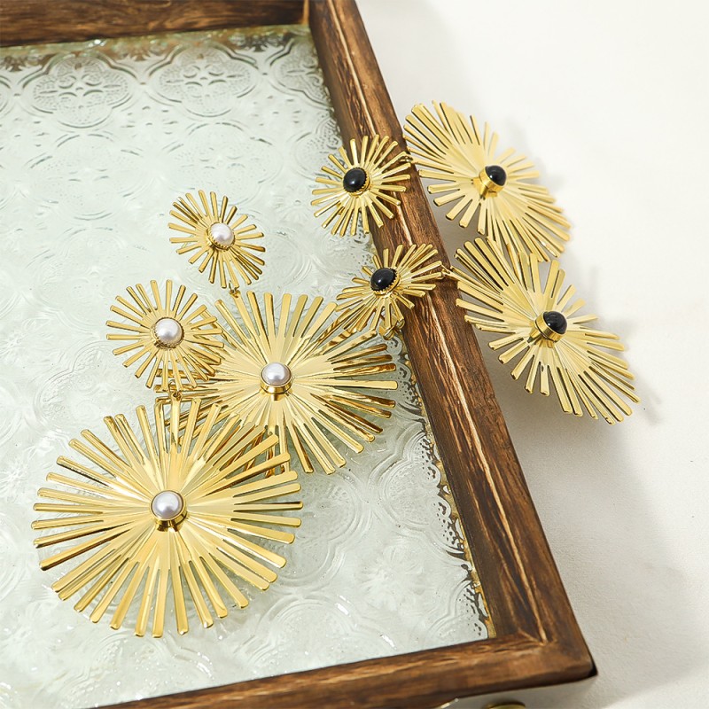 stainless steel flower earrings