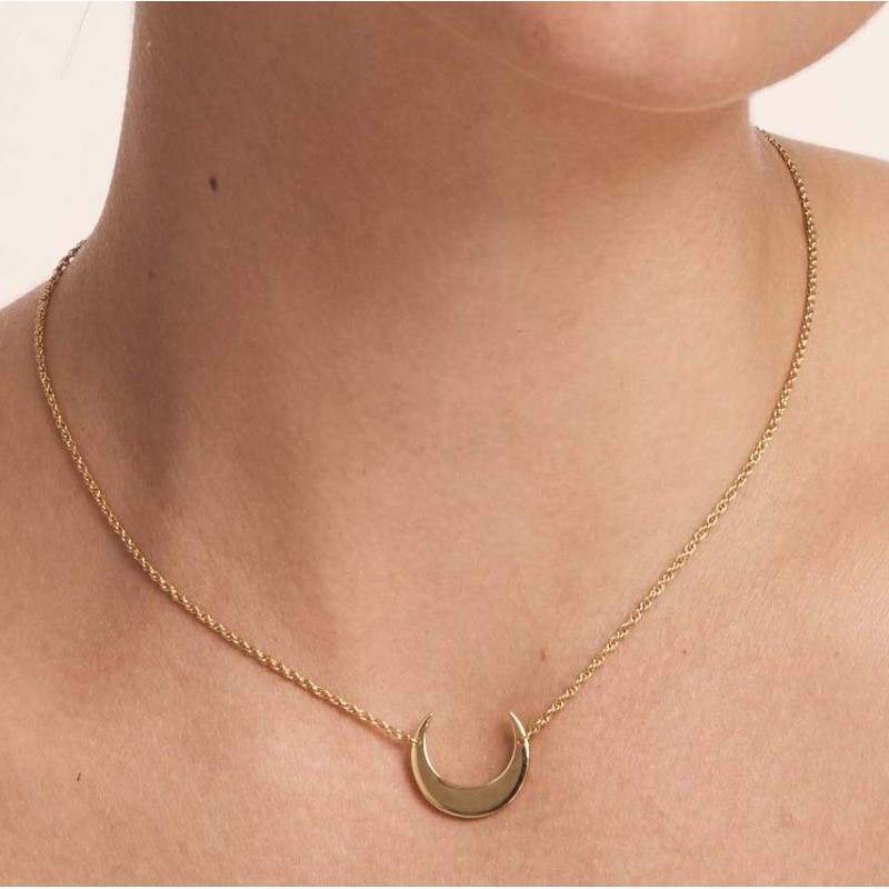 stainless steel moon necklace