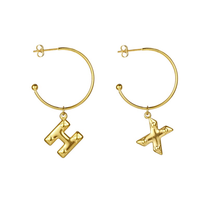 stainless steel letter earrings