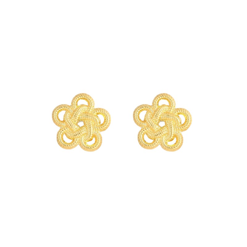 stainless steel flower earrings stud