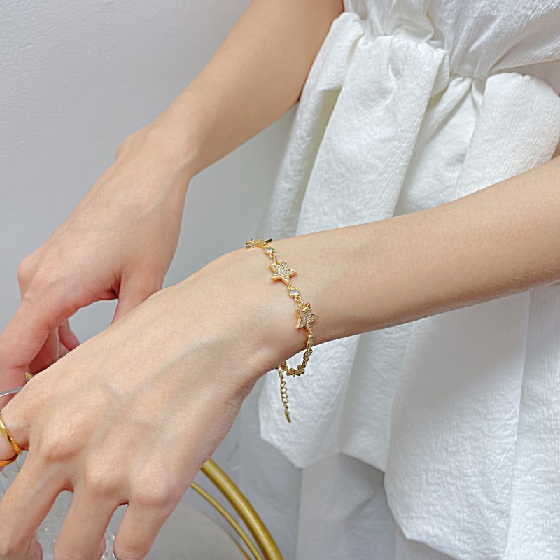 brass star zircon bracelet